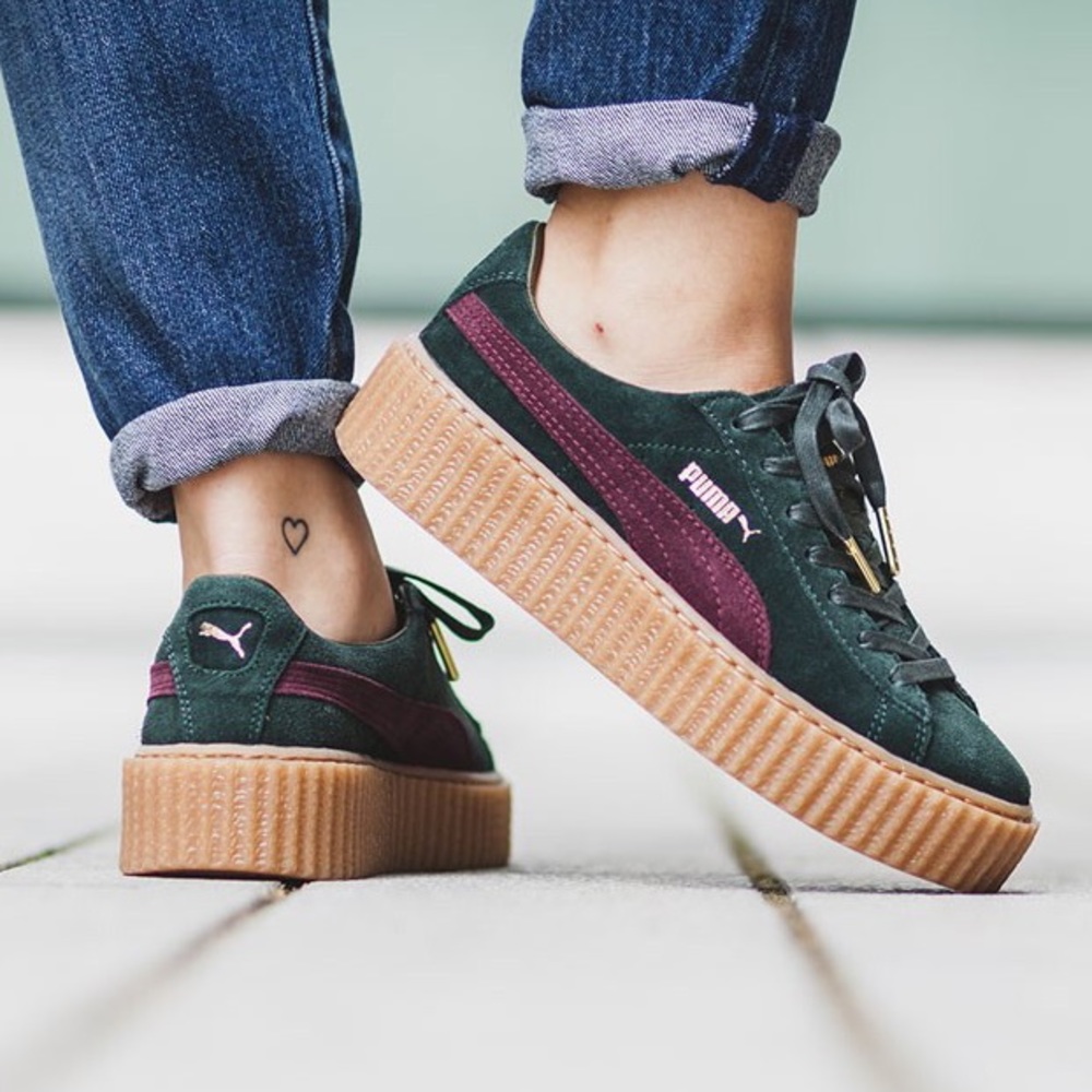 NIB Puma Fenty Bordeaux Creeper 8.5 green
